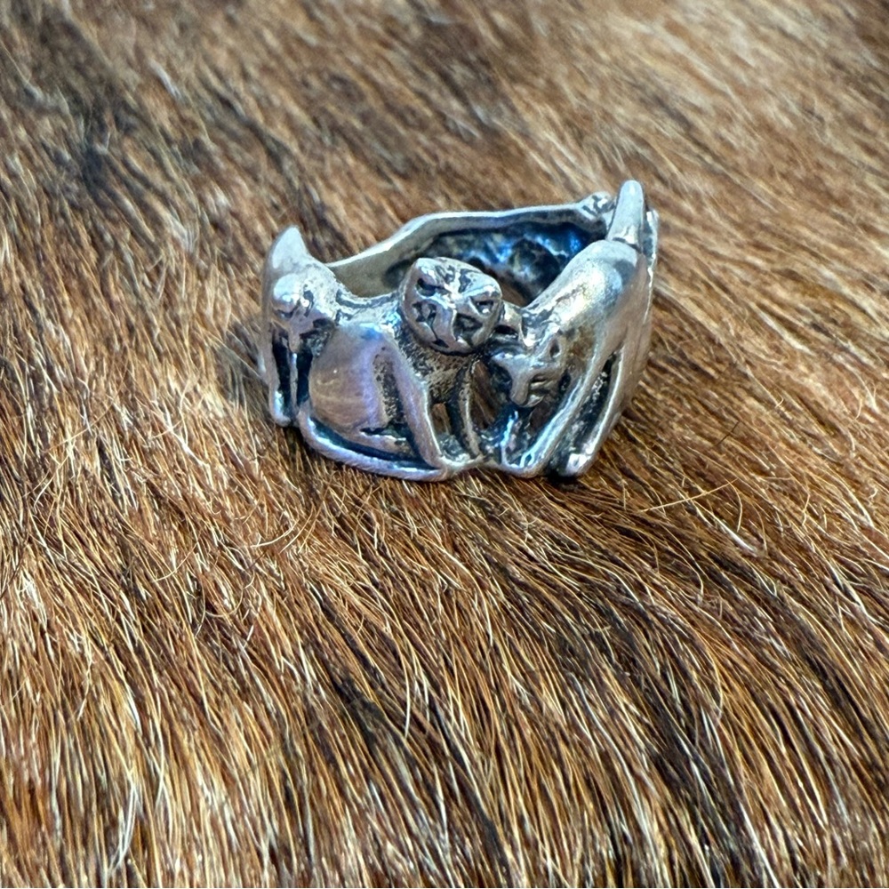 Sterling Silver Cat Ring Size 6 - Picture 3 of 12